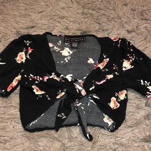 Beautiful, Black, floral, not, crop top